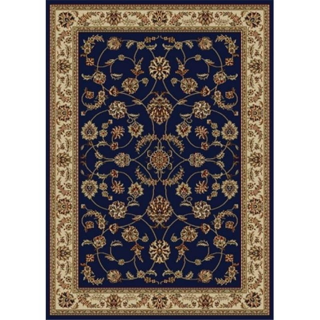 Radici 1596-1351-NAVY Como Rectangular Navy Blue Traditional Italy Area Rug- 5 ft. 5 in. W x 7 ft. 7 in. H
