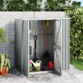 thumbnail image 6 of vidaXL Tool Shed Outdoor Storage Shed with Lockable Door Galvanized Steel, 6 of 18