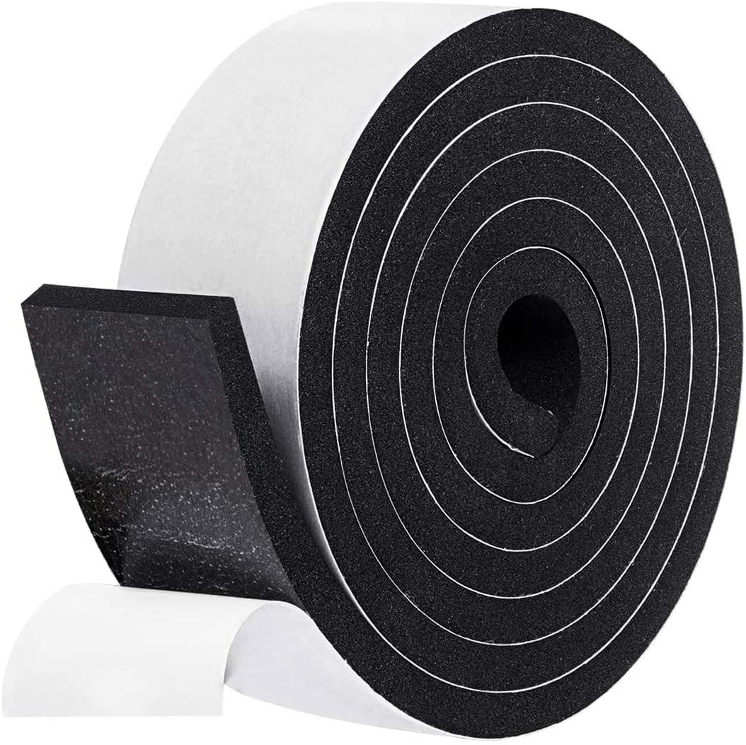 Window Door Seal Insulation Tape,2 Pack High Density Foam Tape,Adhesive Weather Stripping Seal Strip Closed Cell Foam Tape,1/4 Inch Wide x 3/8 Inch Thick x 10 Feet Long,Total 20FT 