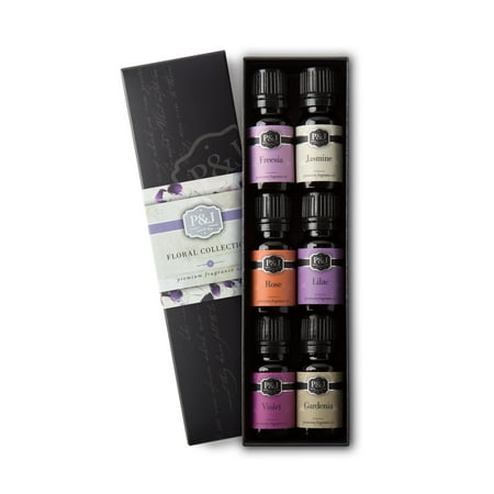 Pine Scent Oil Floral Set of 6 Fragrance Oils - Premium Grade Scented Oil - 10ml - Forest Pine, Fresh Cut Wood, Leather, Teakwood, Bamboo, Cedar ()