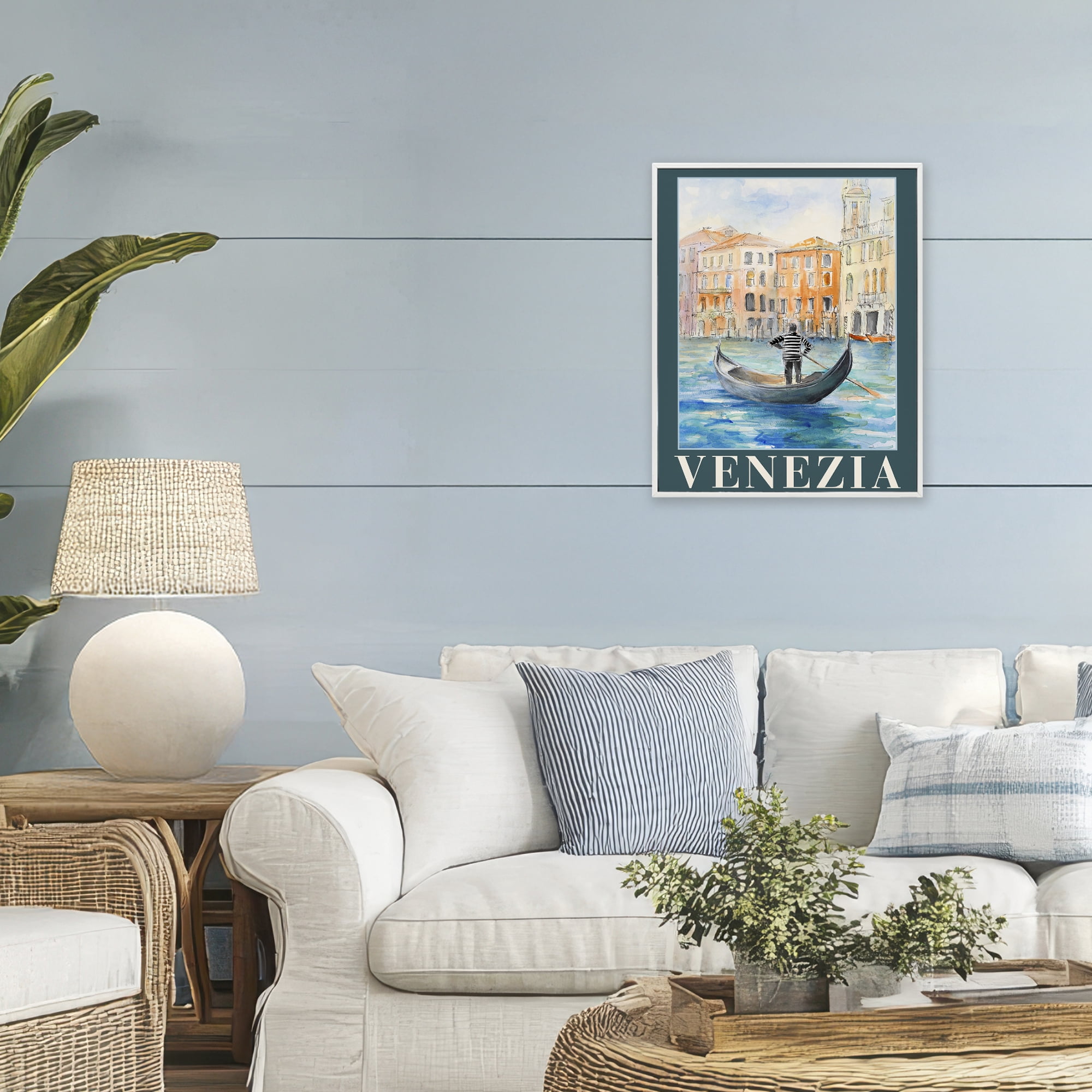 Stupell Industries Venezia Gondola View White Framed Giclee Art, design by Lanie Loreth