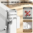 thumbnail image 5 of Over Cabinet Door Hook & Wardrobe Door Hook, Stainless Steel Hanging Hooks for Towels Bags Clothes, Bathroom Door Hooks for Towels, Kitchen Cabinet, 2.75×2.24×0.98" Dorm Room Hangers, Silver-5Pcs, 5 of 7