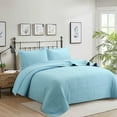 thumbnail image 4 of MarCielo 3 Piece 100% Cotton Quilt Set Lightweight Bedspread Bed Coverlets B70, 4 of 5