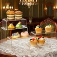 thumbnail image 2 of 5 PCS Clear Acrylic Display Risers, Tiered Acrylic Display Stands, Stackable Shelf Riser for Collectibles, Figures, Makeup, Cupcake, Perfume and Retail Display, 2 of 7