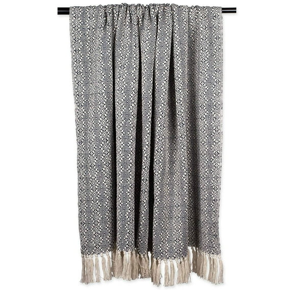 Navy Diamond Stitch Throw