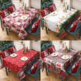 thumbnail image 2 of Christmas Tablecloth Table Cover for Rectangle Table, Washable Snowman Santa Claus Table Cloth Decorations for Xmas Winter Holiday Party Supplies (Red,659 x 70 Inch), 2 of 5