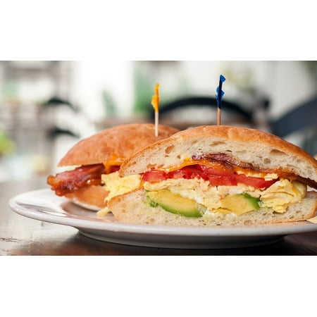 Canvas Print Bread Meal Snack Sandwich Food Breakfast Egg Stretched Canvas 10 x