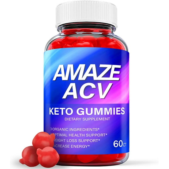 (1 Pack) Amaze Keto ACV Gummies - Supplement for Weight Loss - Energy & Focus Boosting Dietary Supplements for Weight Management & Metabolism - Fat Burn - 60 Gummies