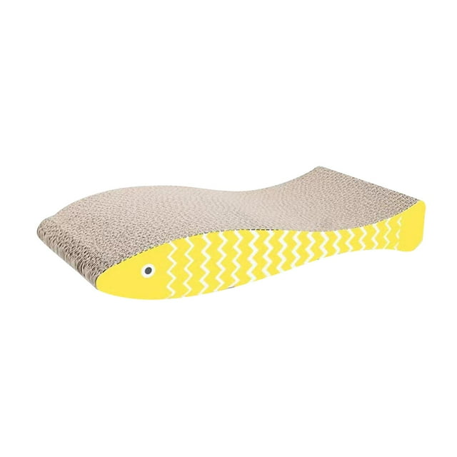 Esquirla Cat Scratching Board Sturdy Cardboard Cat Scratcher for Kitten Kitty Playing Yellow