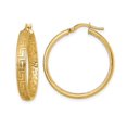 thumbnail image 1 of Greek Key Hoop Earrings in 14K Yellow Gold, 1 of 4