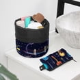 thumbnail image 6 of PhooArto Drawstring Cosmetic Bag, Barrel Shaped Portable Travel Makeup Bags, Electric Guitars Pattern Large Capacity Waterproof Multifunctional Bucket Toiletry Bag, 6 of 6