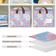 thumbnail image 4 of Yayeee Foldable Storage Basket for Shelves with Handles Waterproof Cloth Bins, Pink Daisy, 4 of 7