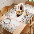 thumbnail image 5 of Light Pink Placemats Set of 4, Floral Rustic Wildflower Leaf Spring Blossom Non-Slip Place Mats Washable Table Mats for Kitchen Dining Table Decorations Indoor/Outdoor, 5 of 9