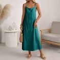 thumbnail image 2 of Laqbezok Women's Cotton Linen Camisole Dress, Casual Sleeveless Scoop Neck Midi Gown, Loose Solid Color Flowy Sun Dress for Summer Vacation, 2 of 5