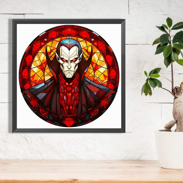 Pintura de diamante 5D DIY, cristal redondo completo, Kit de vampiro de Halloween, decoración del hogar FLhrweasw Nuevo