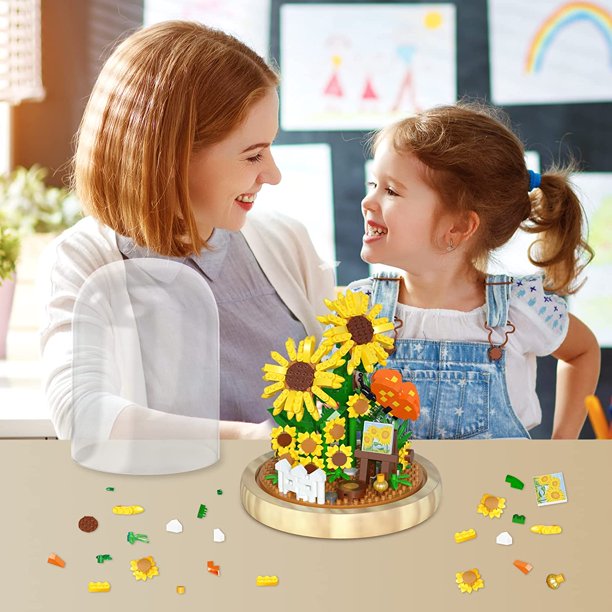 Sunflower Bouquets Building Toy with Dust Cover Creative Project