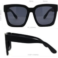 thumbnail image 3 of Womens Boyfriend Style XXL Oversize Horned Rim Thick Plastic Sunglasses Black White, 3 of 5
