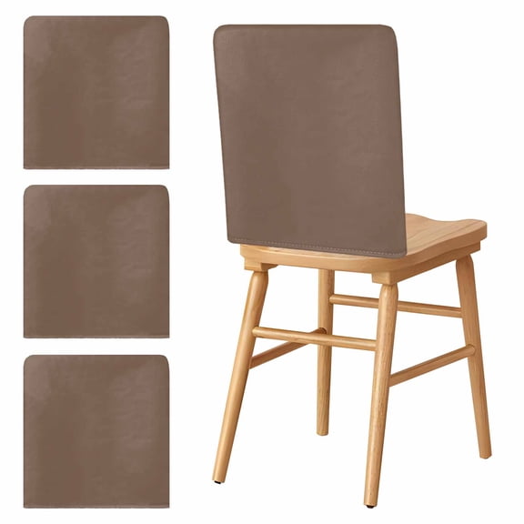 Chair Covers Set of 4 Solid Color Chair Slipcover Protector Stretch Chair Covers Brown Chair Back Covers for Dining Chairs Kitchen Dinner Home Party Decor