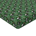 thumbnail image 4 of Ambesonne Tropical Skull Fitted Sheet, Skeleton Heads Leafy, Queen Size, Coral Fern Green and Grey, 4 of 5