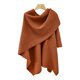 thumbnail image 1 of Capa de punto elegante para mujer, chal liso con parte delantera grande, tejido con tacto calado, para otoño e invierno, 1 of 5