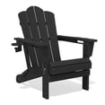 thumbnail image 5 of LOYALICE Folding Adirondack Chair with Dual Cup Holders, All-Weather HDPE Outdoor Patio Chair for Backyard, Poolside, Garden, Fire Pit, Black, 5 of 11