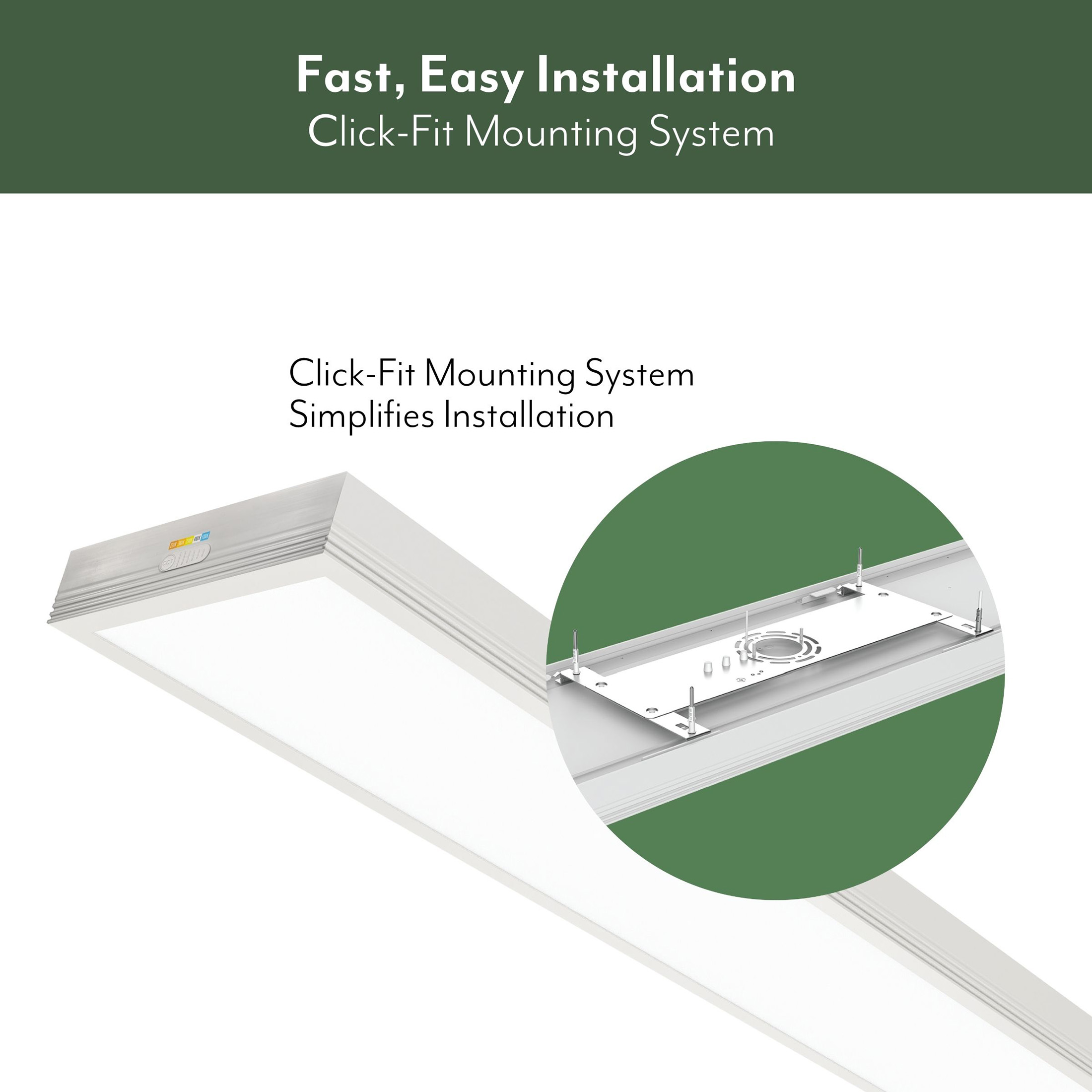 ETI 4 Ft. Modern LED Linear Flush Mount, Adjustable Color Temps photo 5