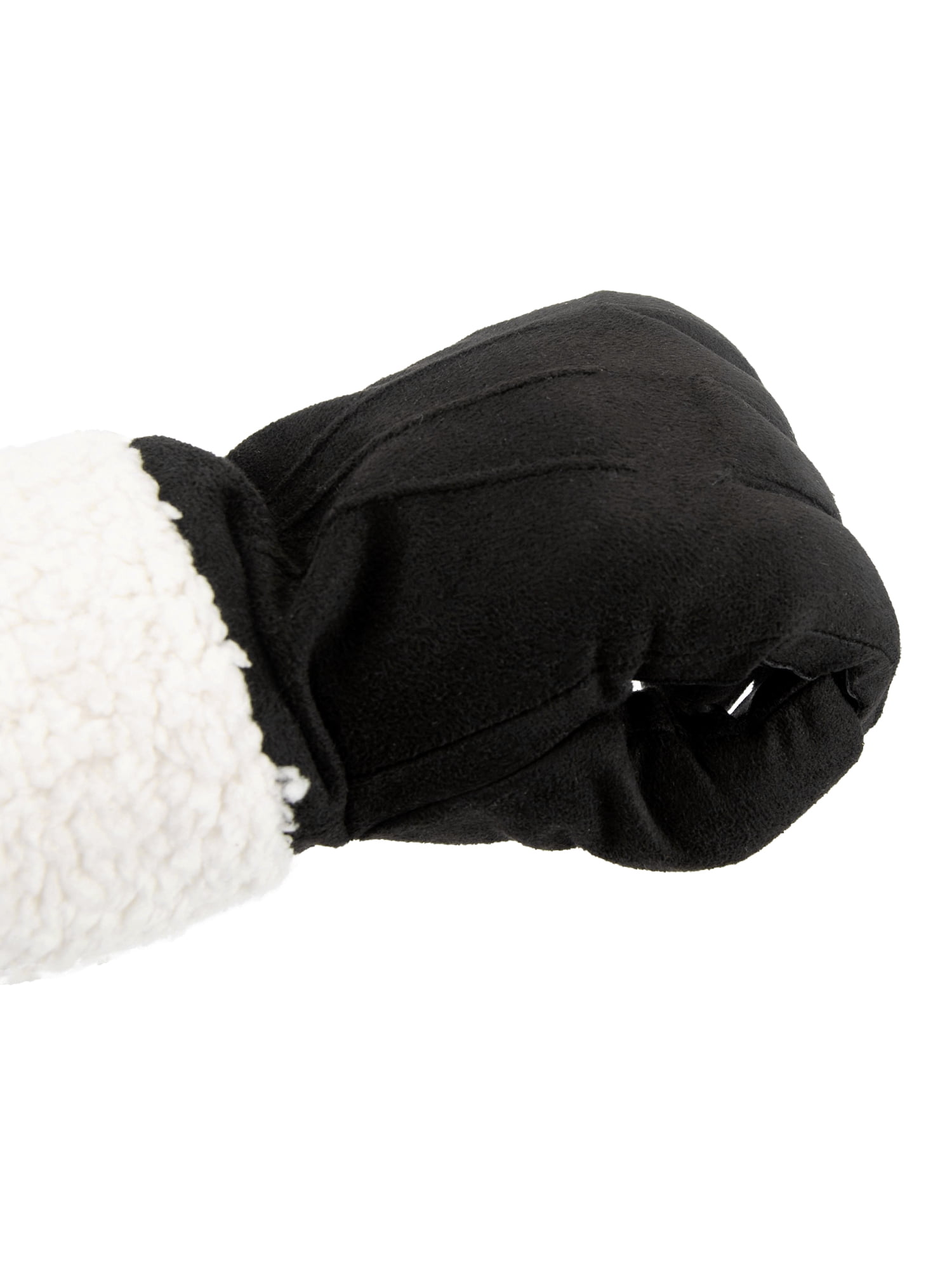 Isotoner Women's Ultraplush Microsuede Gloves with Sherpa Cuff, Black, S/M
