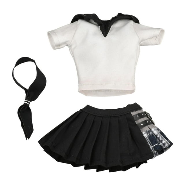 Figuras de mujer a escala 1/6, camiseta de manga corta y falda, ropa en miniatura con , accesorios para figuras de 12 pulgadas, 3 uds.