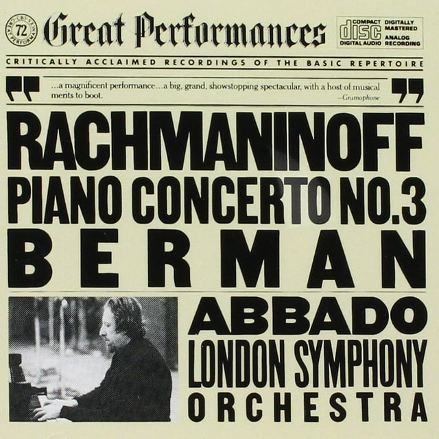 CD Sony Rachmaninoff: Concierto para piano núm. 3 (CBS Great Perfor)