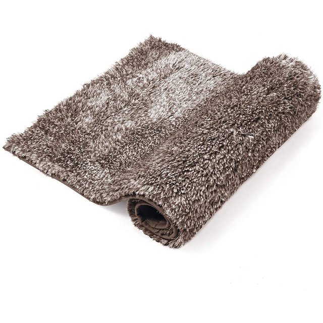 CPDD Bath Rug ,24\u201dx40\u201d,100% Polyester Extra Shaggy Soft and Non-Slip Machine Washable Dry Bathroom Mats,Thick Plush Rugs for Bathroom Bathtub Kids Tub Shower,Coffee Coffee 24”x40”