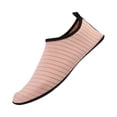 thumbnail image 3 of QWKLEAJ Striped Water Shoes for Women Men Quick-Dry Aqua Socks Swim Beach Barefoot | Yoga Exercise Wear Sport Accessories Pool Camping River Hiking Youth Adult Blue 6.5, 3 of 5