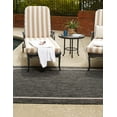 thumbnail image 7 of Unique Loom Outdoor Border Collection Area Rug - Soft Border (4' 1" x 6' 1" Rectangle Black/Ivory), 7 of 7
