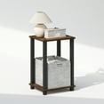 thumbnail image 5 of Furinno Simplistic Compact Bedside Table, Nightstand, Amber Pine/Black, 5 of 6