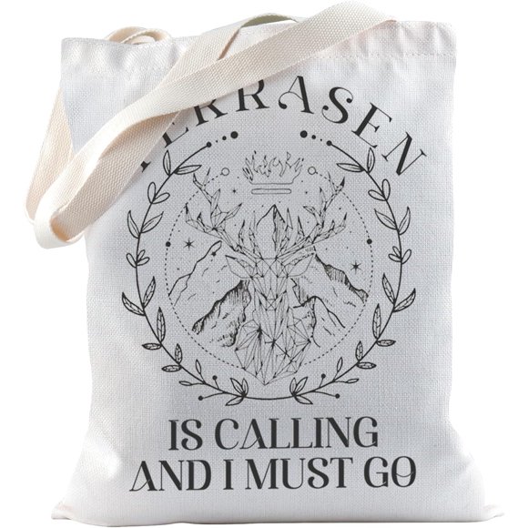 TSOTMO ACOTAR Merch Tote Bag Terrasen ACOTAR Gift Fireheart Gift SJM Merch Book Bag for Reader Bookish