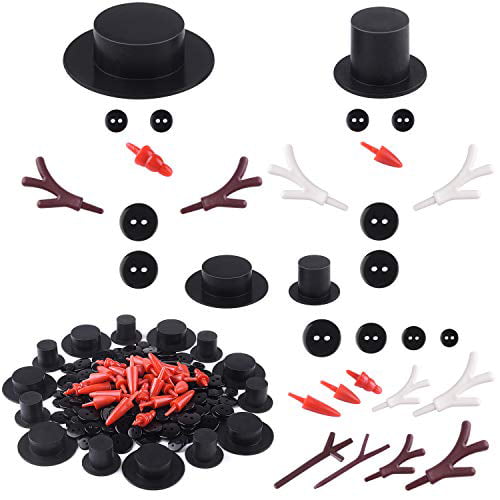 Black Mini Top Hat 60 Pcs Plastic Miniature Magician Top Hats for Snowman DIY Art and Crafts Party Decoration Party Supplies 