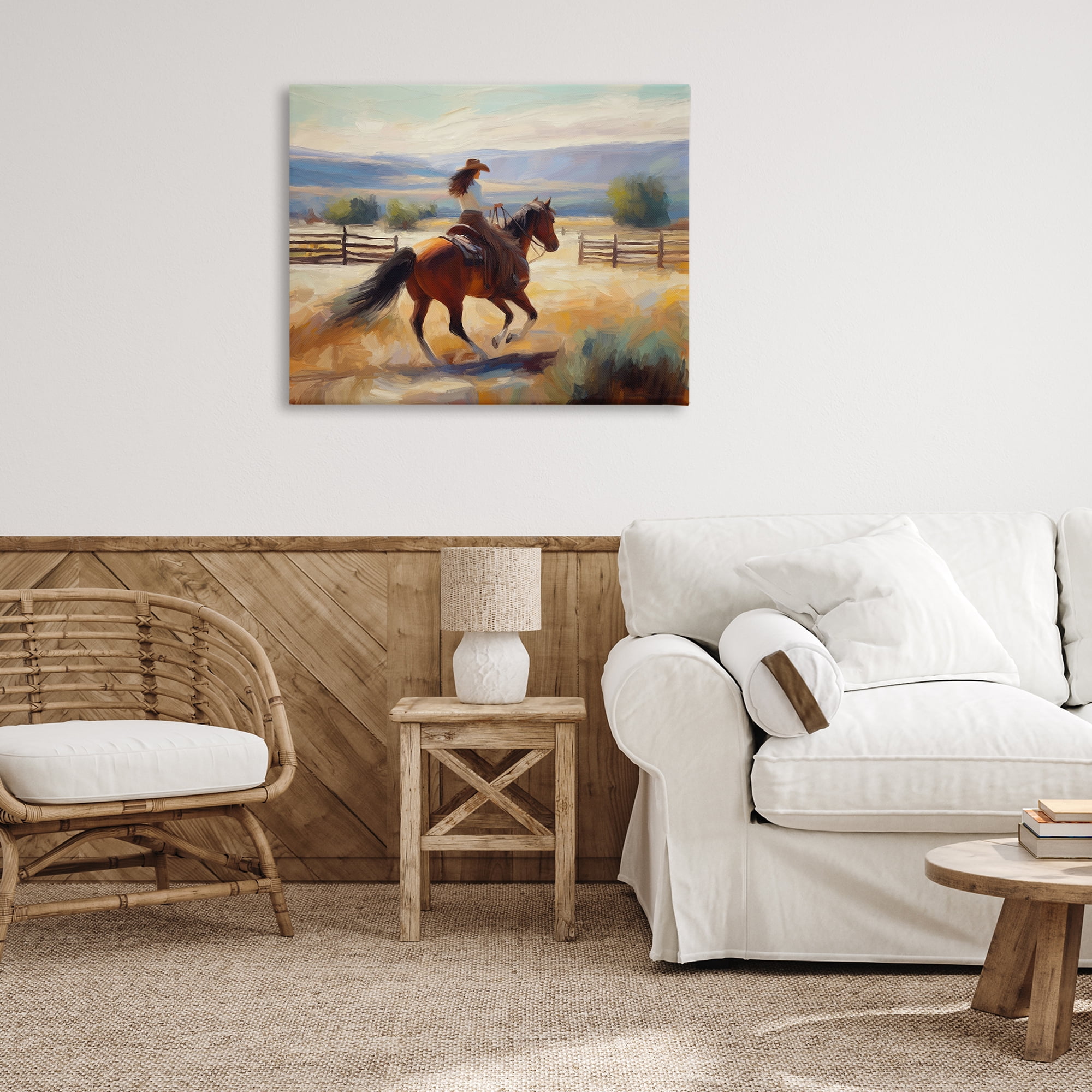 Stupell Industries Ride Like The Wind Landscape Painting Gallery Wrapped Canvas Art Print Wall Art, 40 x 30