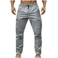 thumbnail image 2 of HOMADLES Sports Pants for Men Running with Pocket Drawstring Sweatpants Gray M, 2 of 7