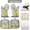 thumbnail image 3 of Lemon Oven Mitts and Pot Holders Set of 2, Buffalo Check Heat Resistant Oven Mitts Kitchen Oven Glove for Cooking, Baking, 3 of 6