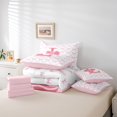 thumbnail image 6 of Homewish Letter Monogrammed L 7-Piece Twin Bedding Set - Kawaii Pink Bow Princess, 6 of 8
