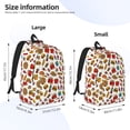 thumbnail image 2 of Wukai Hot Dog Pizza Durable Canvas Laptop Backpack,Adjustable Shoulder Straps,Water-Resistant,Large Capacity,Stylish Design, Fits 15-17in Laptops,Unisex for School,Office,Travel-Small, 2 of 5