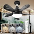 thumbnail image 1 of Ventilador de Techo VSHINY Negro Con Luz y Mando a Distancia, 1 of 7