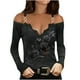 thumbnail image 1 of Blusa HUOGUO, sexy, de metal, sin tirantes, con cuello en V, con calaveras, 1 of 5