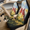 thumbnail image 3 of Xixirimido Car Seat Cover Set of 5 Pieces Front Seat Covers with Matching Seat Belt and Center Console Covers PU Leather Fits Most Vehicles, Cardinal Yellow Lily Flower, 3 of 8