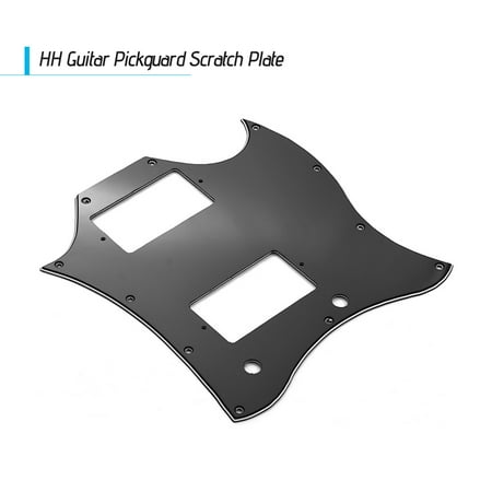 - PVC HH Guitar Pickguard Scratch Plate for SG Electric Guitars 3 Ply Black
