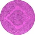 thumbnail image 1 of Ahgly Company Machine Washable Indoor Round Oriental Pink Industrial Area Rugs, 8' Round, 1 of 4