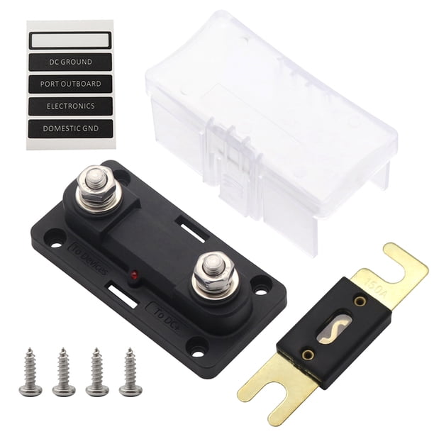 Fusible atornillable ANL de 2 piezas con indicador LED Fusible de enlace fusible para RV (150A) Ehuebsd Accesorios para autos y motos