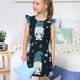 thumbnail image 4 of Fotbe Gnome and Snowflakes Vestido de Dormir para Niñas de 3 a 10 Años, Mangas Cortas, Estilo Princesa, Pijama Camisón con Mangas Voladas-Small, 4 of 6