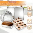 thumbnail image 5 of Vesteel 6 Piece Bakeware Set, Stainless Steel Baking Pans set for Oven, Include 8-Inch Cake Pan/Rectangle Baking Cookie Sheet/Muffin/Loaf Pan, Non-Toxic & Heavy Duty, Dishwasher Safe, 5 of 6