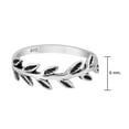 thumbnail image 3 of Iconic Peace Symbol Greek Olive Branch .925 Sterling Silver Band Ring-8, 3 of 5