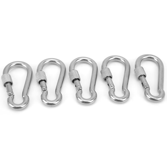 50MM Carabiner Boats Heavy Duty Stainless Steel Clips Spring Snap Hooks Buckles